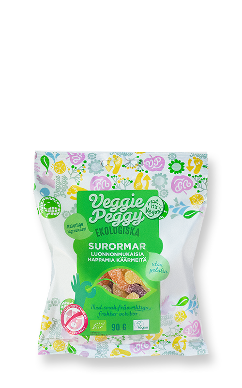 Veggie Peggy vegansk laktosfri gelatinfritt godis surormar