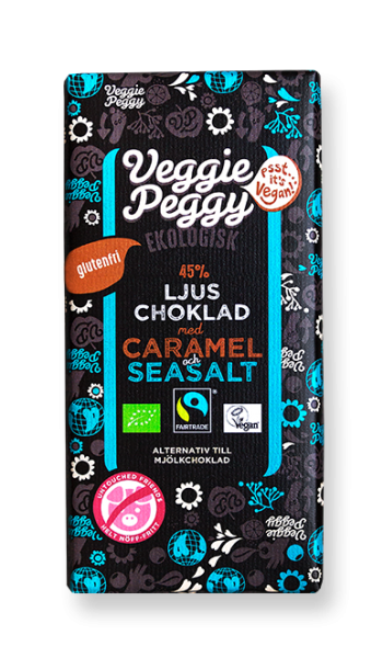 Veggie Peggy vegansk laktosfri choklad karamell havssalt