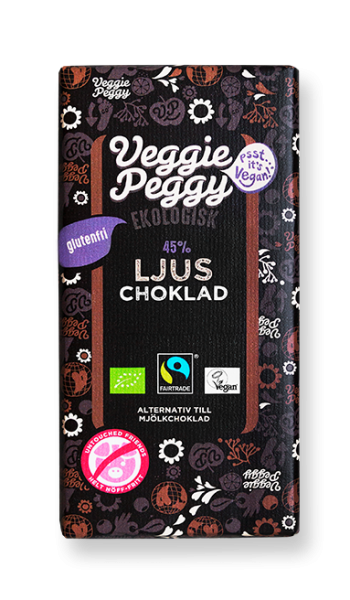 Ljus choklad Veggie Peggy vegansk laktosfri